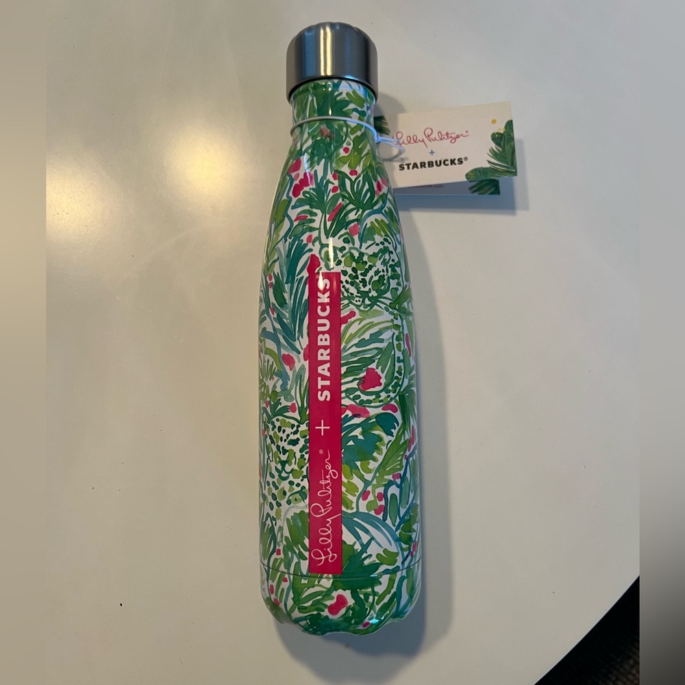2015 Lilly Pulitzer x Starbucks collaboration Green Floral Water Swell Bottle